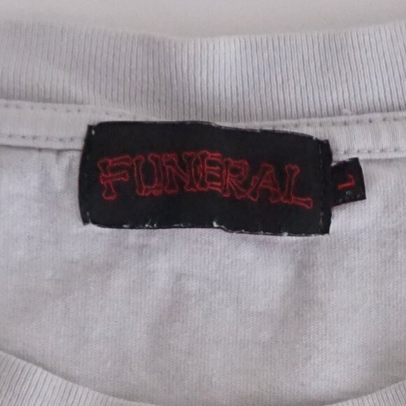 Vintage '90s Funeral White Black Eye For Eye Exodus 21:23-27 T-Shirt Large - Picture 4 of 9